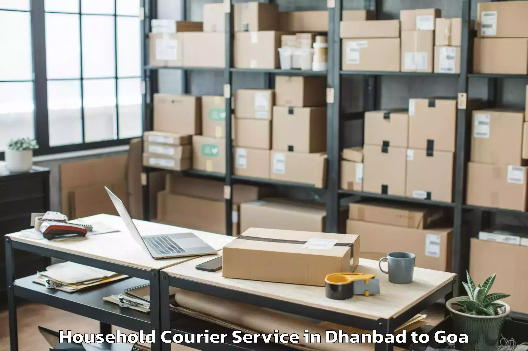 Reliable Dhanbad to Bandora Household Courier